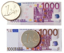 Mince 1Euro 4g - na kartě