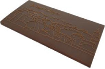 Chocolate embossed with white chocolate