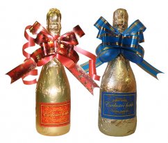 Čokoládová Láhev šampaňského 250g s mašlí